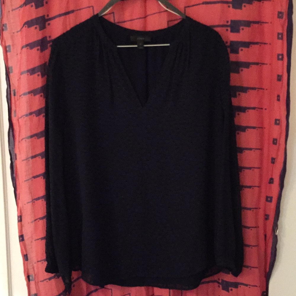 J. Crew navy textured blouse